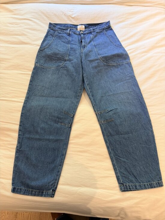 TWP Denim - TWP Jetties Mid-Rise Barrel-Leg lightweight denim in Vintage Wash 29
